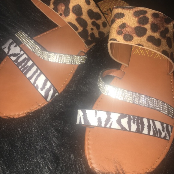 Cheetah/Zebra Exotic Sandals - Picture 5 of 7